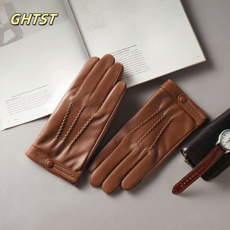 Driving Gloves Leather - 2025 New Men Winter Genuine Leather