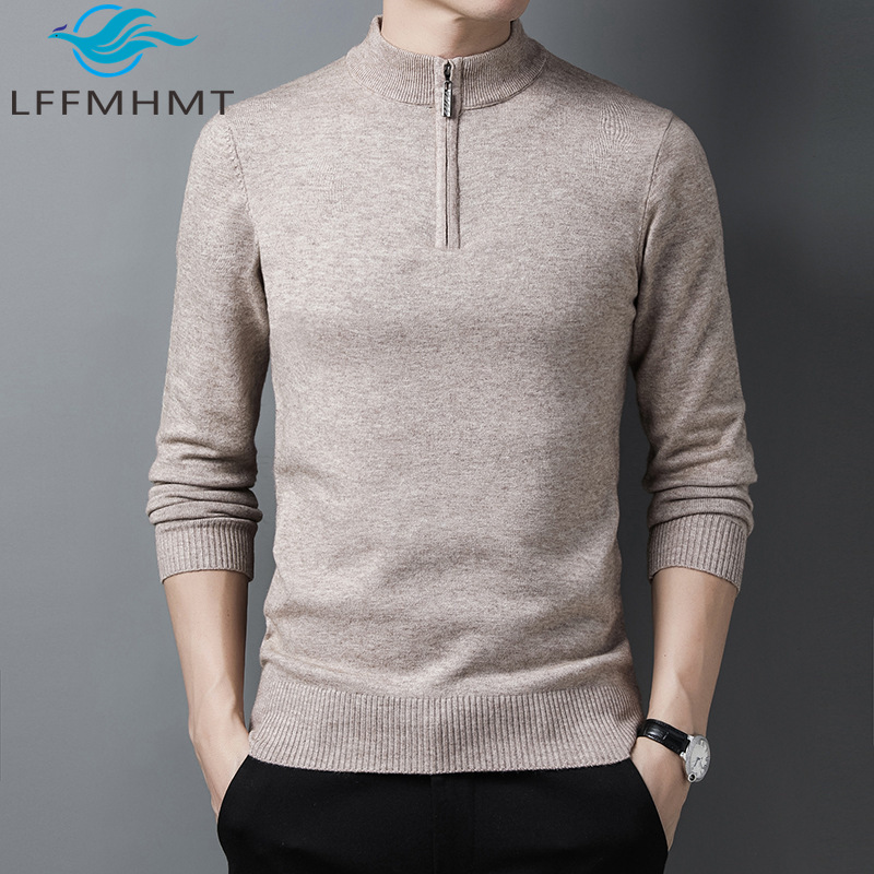 Men'S Fashion Zip Sweater - Men's Half Zip Knit Sweater Solid