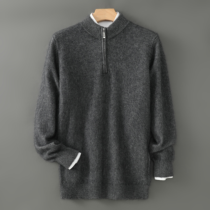 Men'S Fashion Zip Sweater - Men's Sweater 2024 Autumn/Winter Thickened Mink
