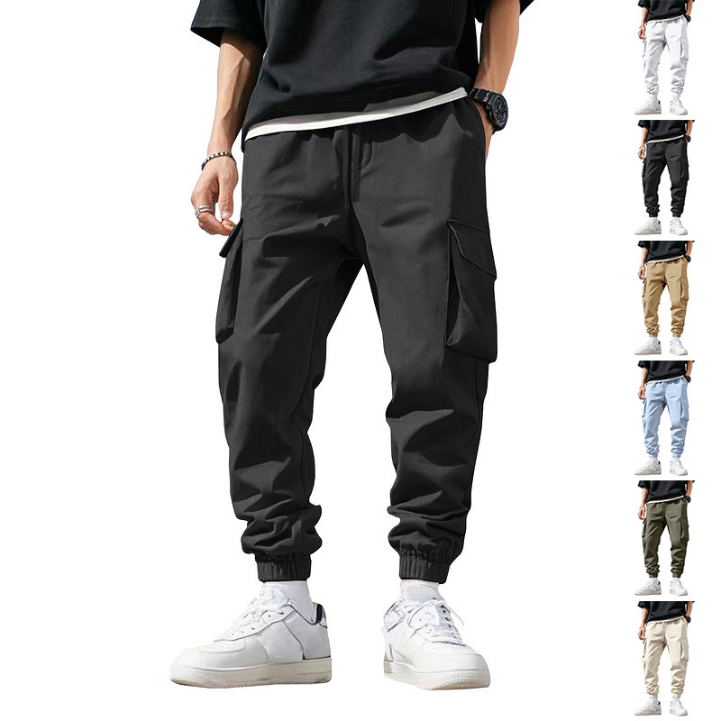 Men'S Fashion Trousers - Men Multi Pocket Cargo Joggers Elastic