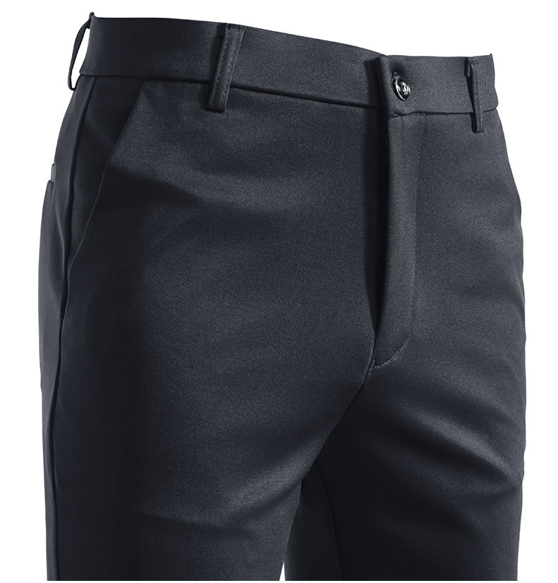 Formal Trouser Stretch - Solid Black Men Comfort Stretch Formal