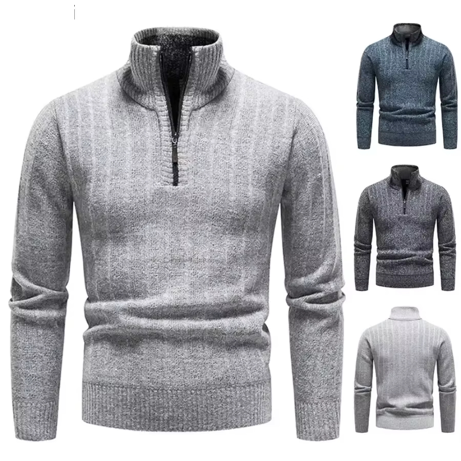 Men'S Fashion Zip Sweater - New Men's Warm Swearters Fashion Half