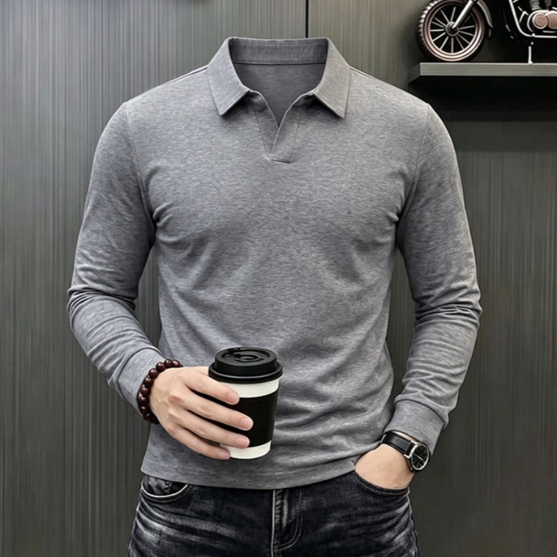 Men'S Fashion Polo - Men's Business Casual Long Sleeve T