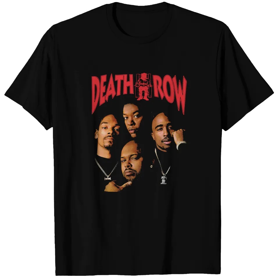 Mens Fashion Magazines - Black Printed T-shirt Death Row Records