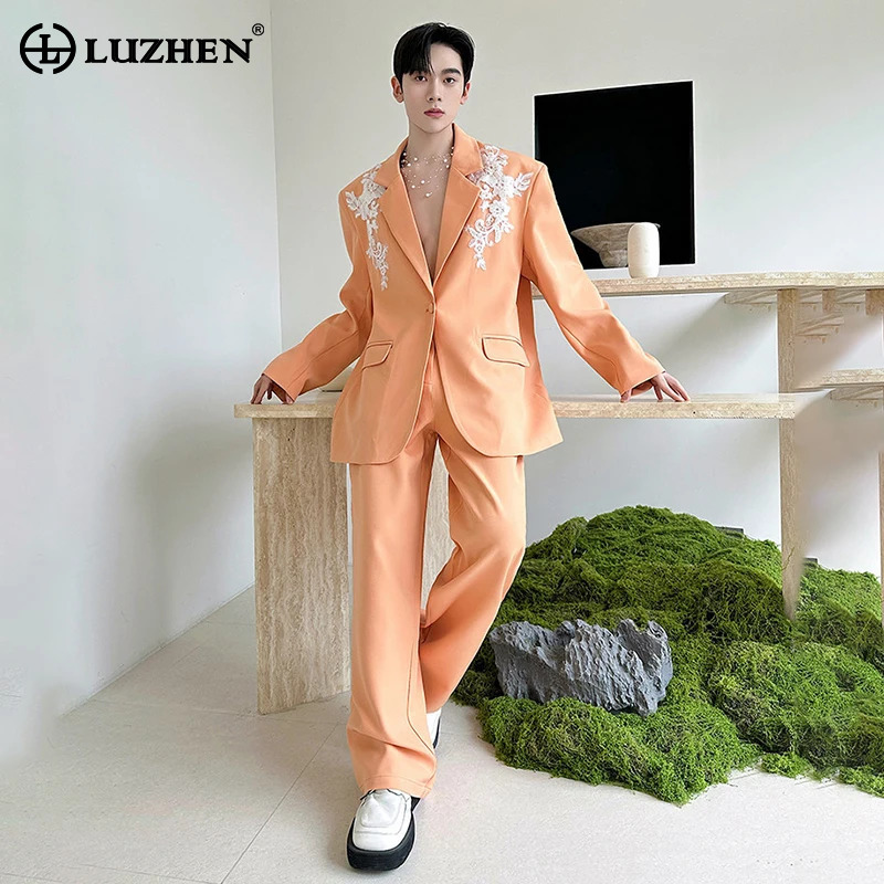 Mens Fashion Blazer - LUZHEN Spring New Elegant Temperament Luxury