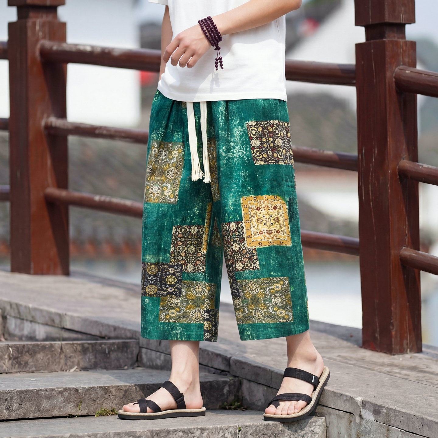 Men'S Fashion Trousers - Casual Loose Men's Wide Leg Seven-Foot