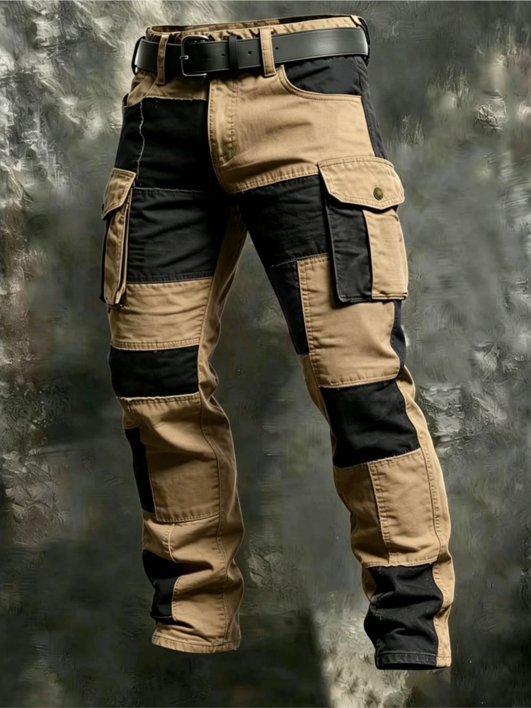 Cotton Men Cargo Pants Khaki C - Men'S Fashion Trousers review and price