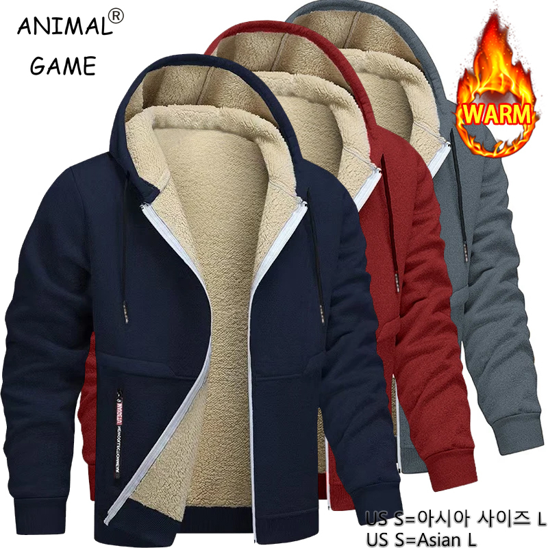 Animal Game Mens Casual Hooded - Sherpa Jacket Fleece review and price