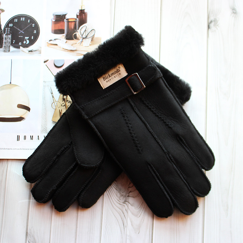 Sheepskin Fur Gloves Men's Thi - Driving Gloves Leather review and price