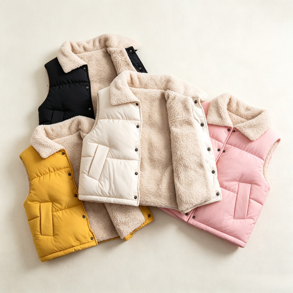 Kids Winter Warm Puffer Vest S - Sherpa Jacket Fleece review and price