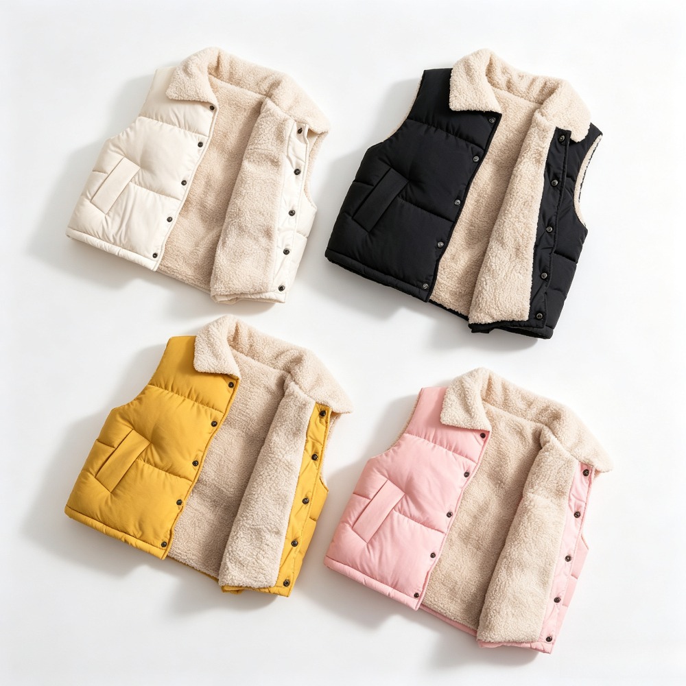 Kids Winter Warm Puffer Vest S - Sherpa Jacket Fleece review and price