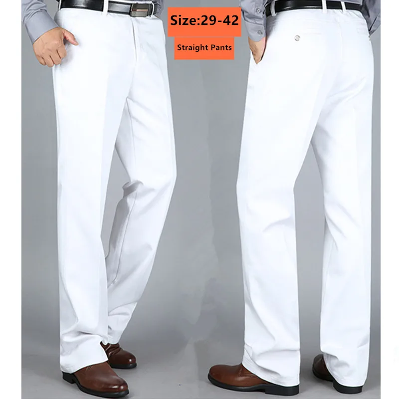 White Pants Men Office Formal  - Formal Trouser Stretch review and price