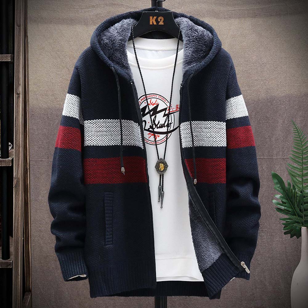 Men's Striped Sweater Coat Thi - Men'S Fashion Zip Sweater review and price