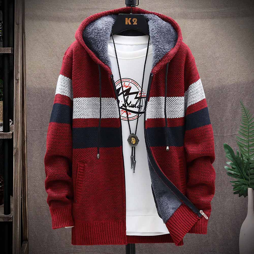 Men's Striped Sweater Coat Thi - Men'S Fashion Zip Sweater review and price