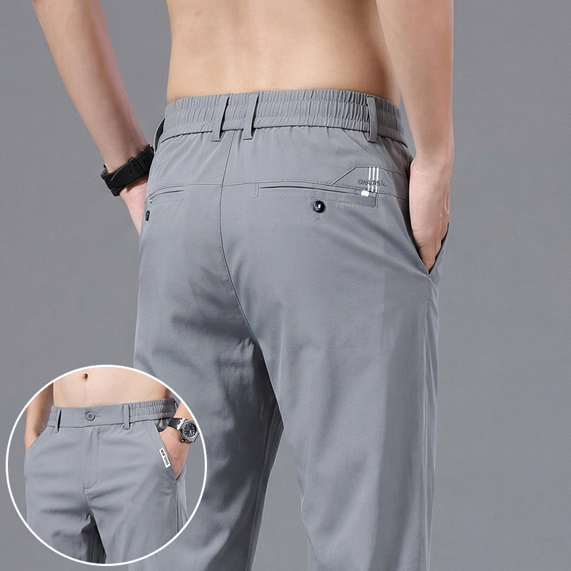 Men's Ice Silk Slim Straight L - Formal Trouser Stretch review and price