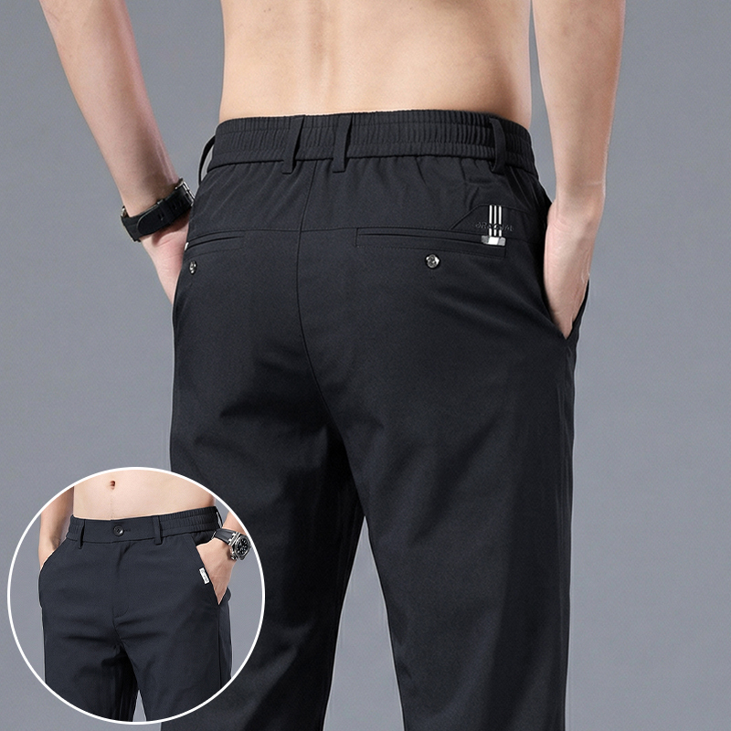 Men's Ice Silk Slim Straight L - Formal Trouser Stretch review and price