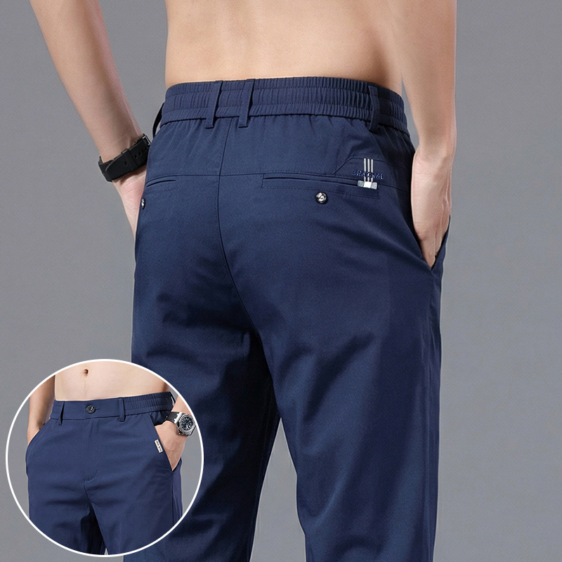 Men's Ice Silk Slim Straight L - Formal Trouser Stretch review and price