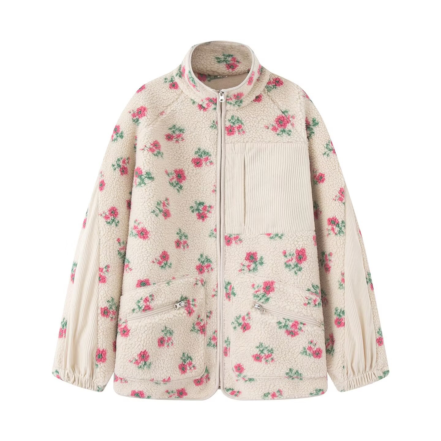 Fashion Floral Jacket For Wome - Sherpa Jacket Fleece review and price
