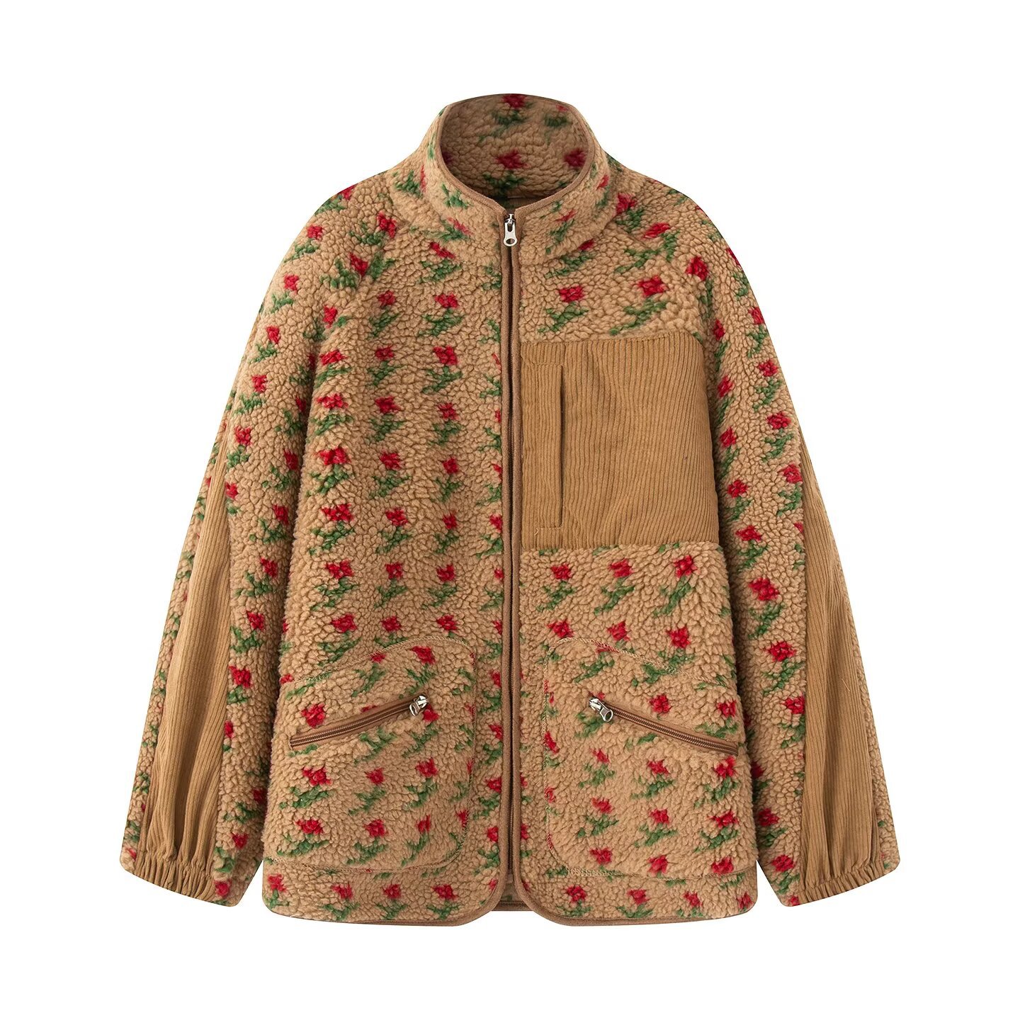Fashion Floral Jacket For Wome - Sherpa Jacket Fleece review and price