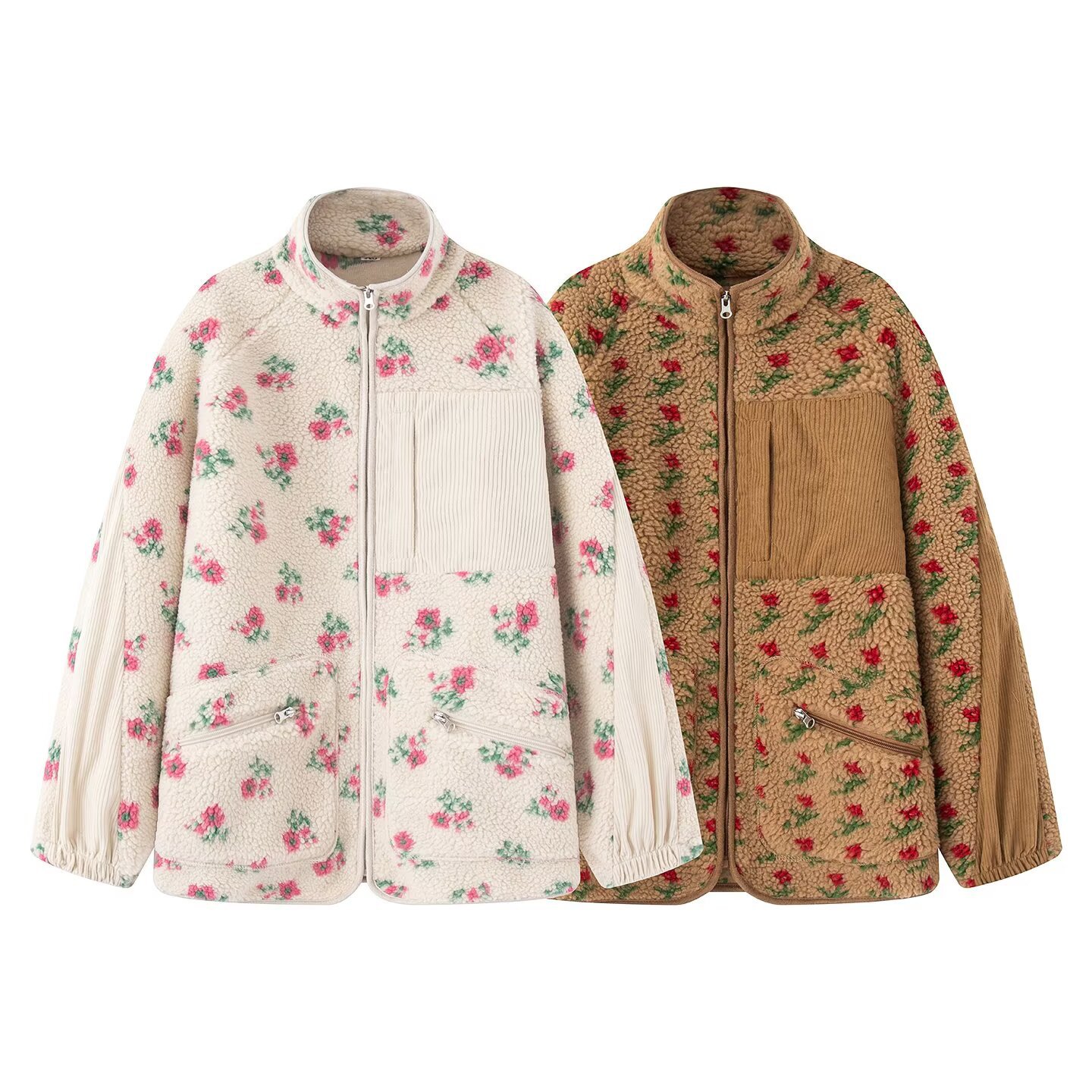 Fashion Floral Jacket For Wome - Sherpa Jacket Fleece review and price