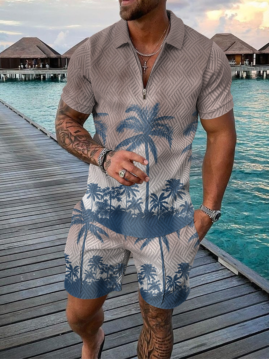 Hawaiian Coconut Tree Print Me - Men'S Fashion Polo review and price