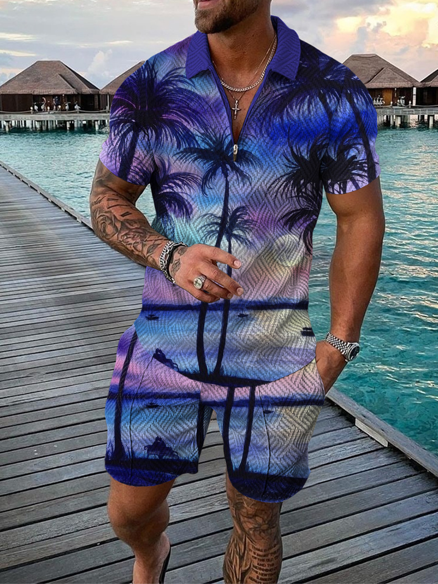 Hawaiian Coconut Tree Print Me - Men'S Fashion Polo review and price