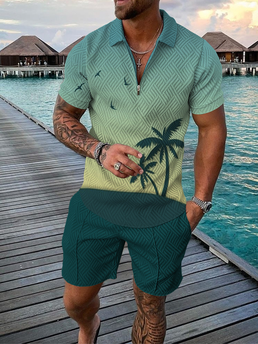 Hawaiian Coconut Tree Print Me - Men'S Fashion Polo review and price