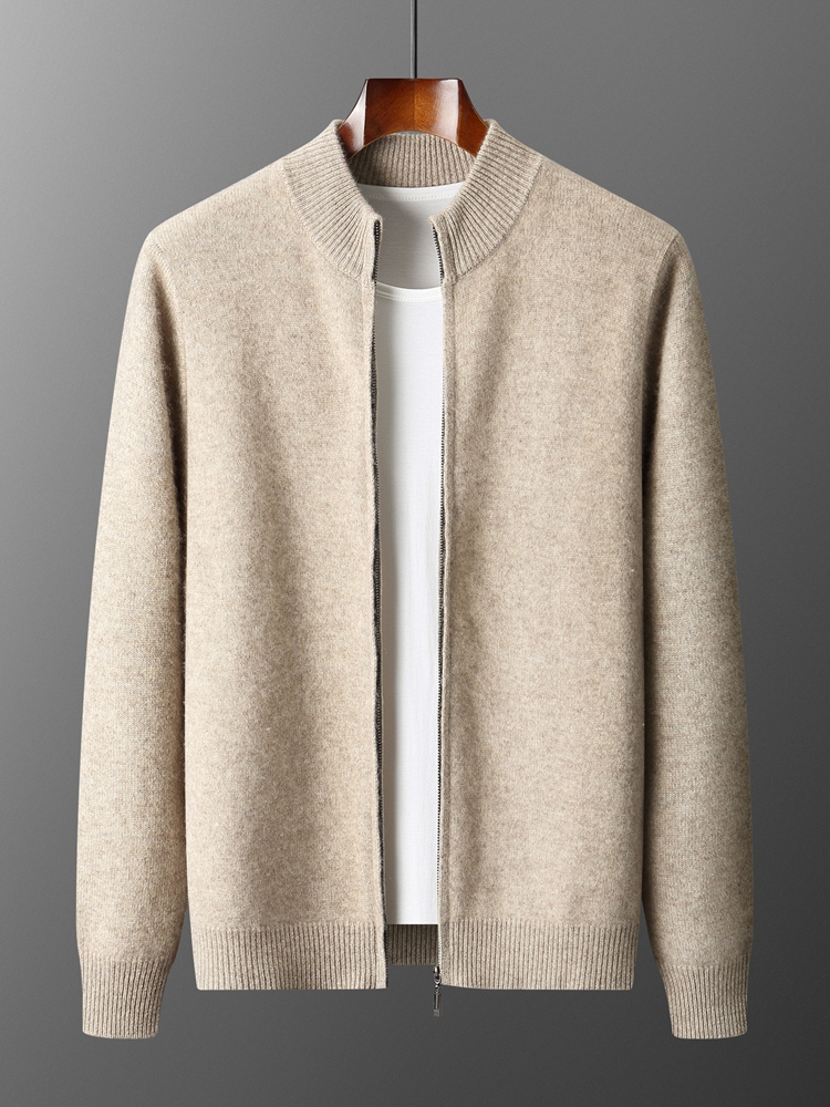100% Merino Wool Men's Knitwea - Men'S Fashion Zip Sweater review and price