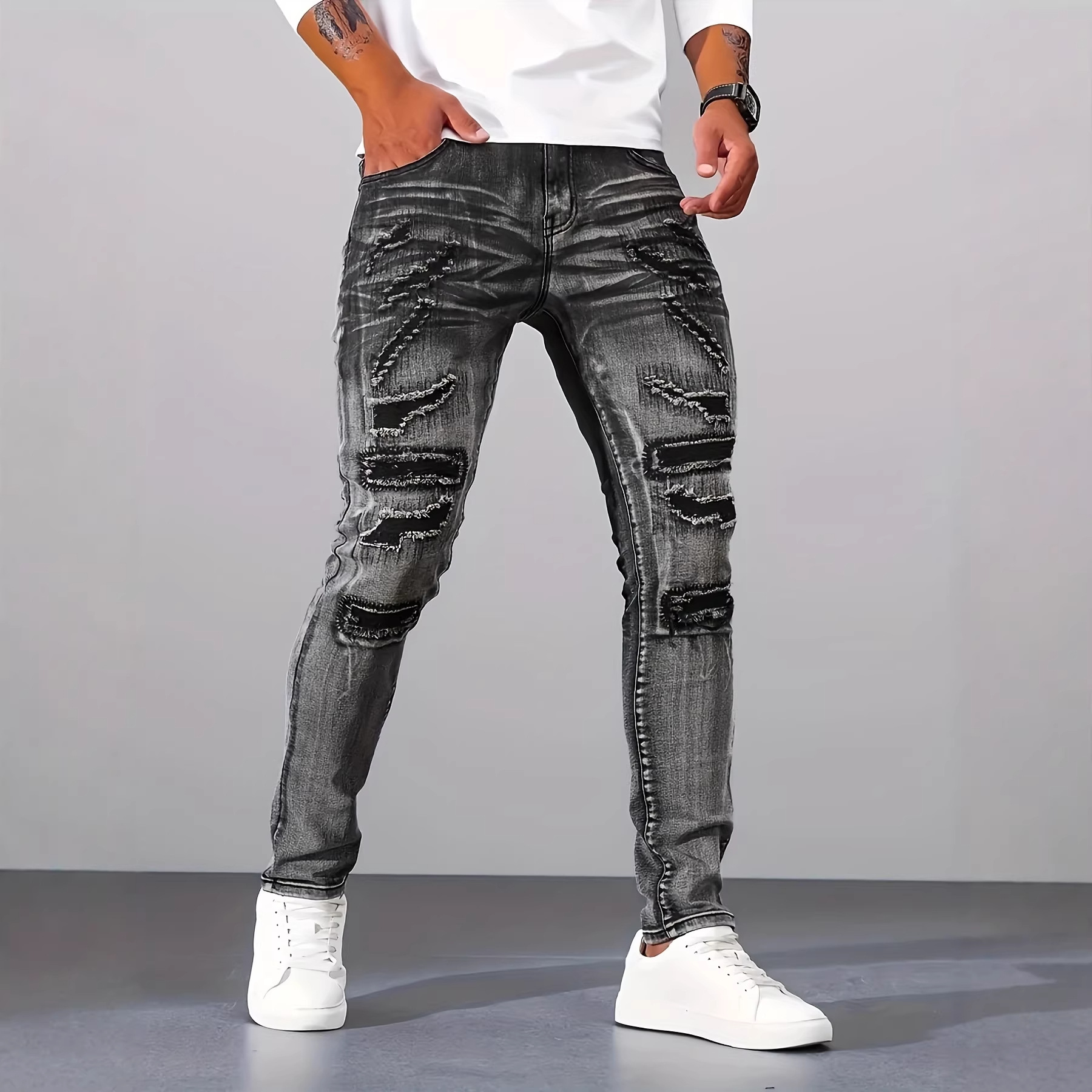 Men Grey Slim Simple Casual Da - Men'S Fashion Nova Jeans review and price