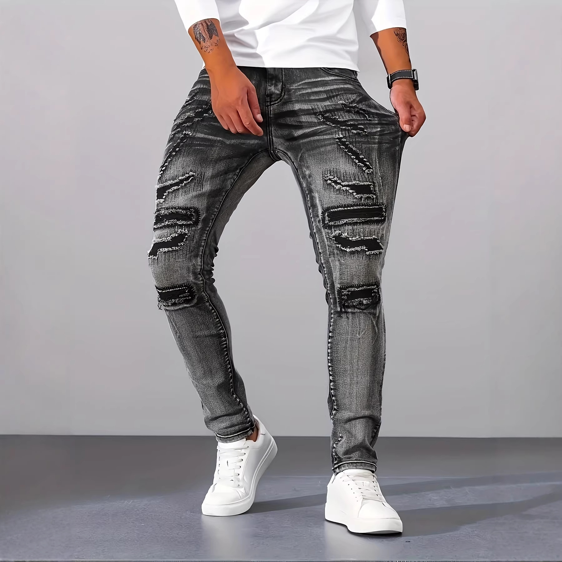 Men Grey Slim Simple Casual Da - Men'S Fashion Nova Jeans review and price