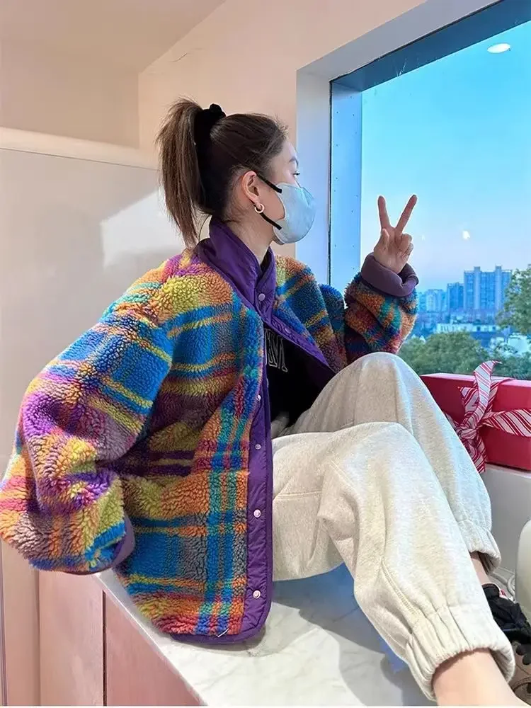 Women Coat Polar Fleece Plaid  - Sherpa Jacket Fleece review and price