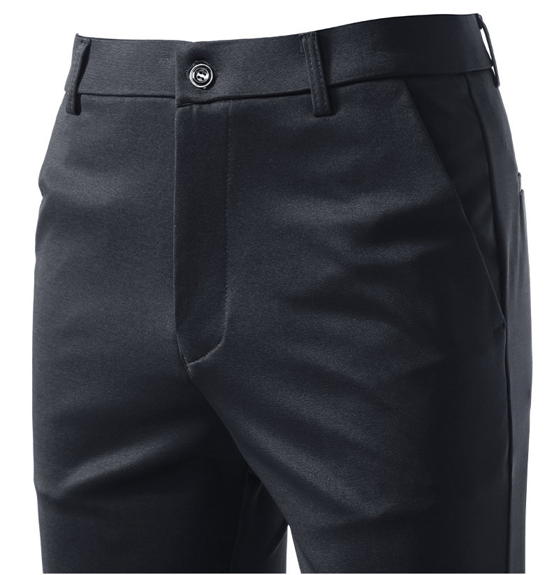 Solid Black Men Comfort Stretc - Formal Trouser Stretch review and price