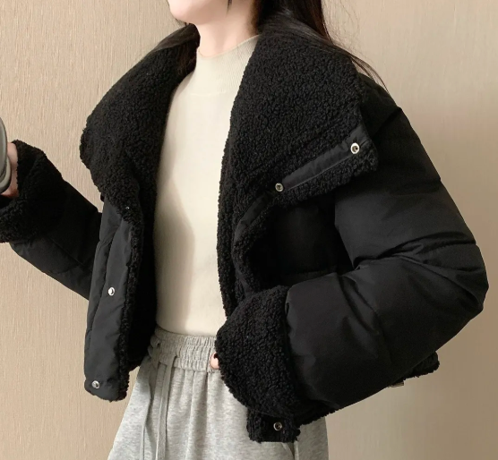 Women Sherpa Collar Puffer Jac - Sherpa Jacket Fleece review and price