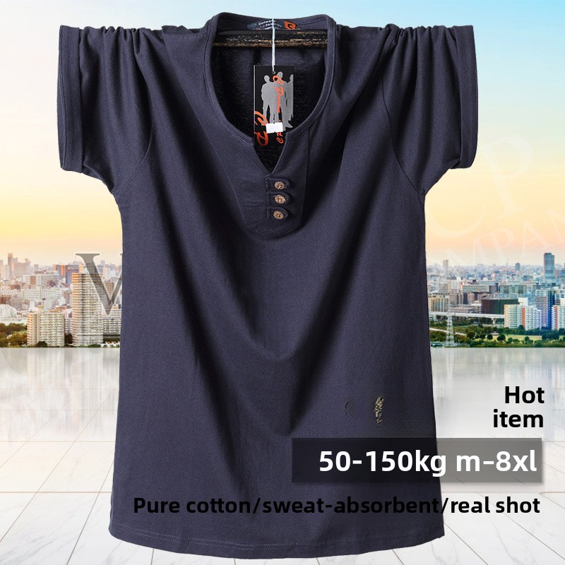 QICHE Heavy Cotton V Neck Tee  - Men'S Fashion For Big Guys review and price