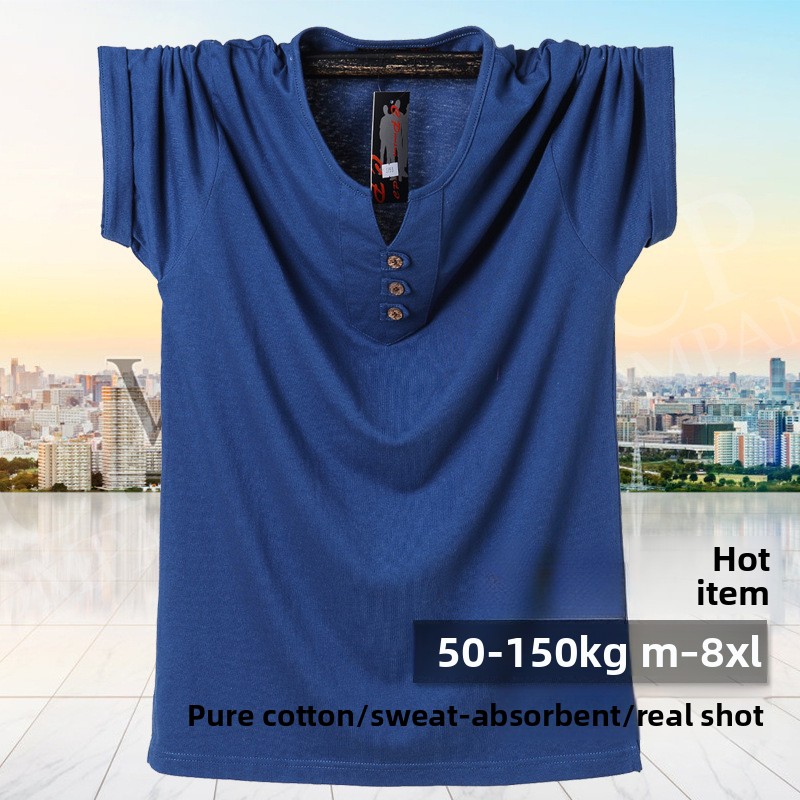 QICHE Heavy Cotton V Neck Tee  - Men'S Fashion For Big Guys review and price