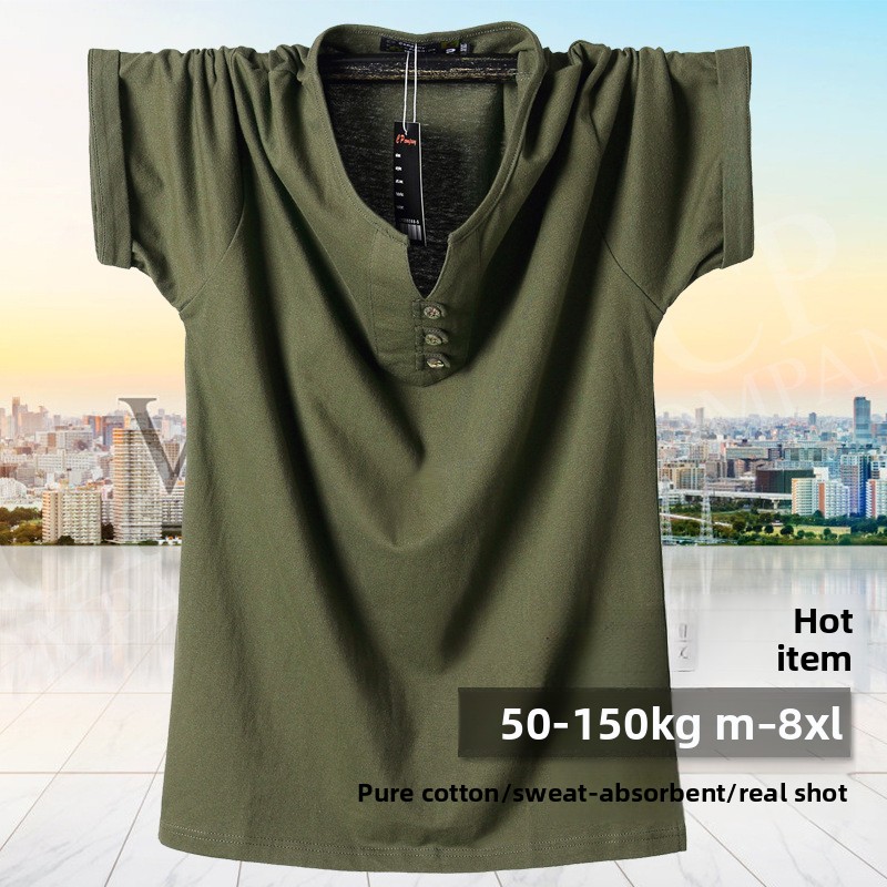 QICHE Heavy Cotton V Neck Tee  - Men'S Fashion For Big Guys review and price