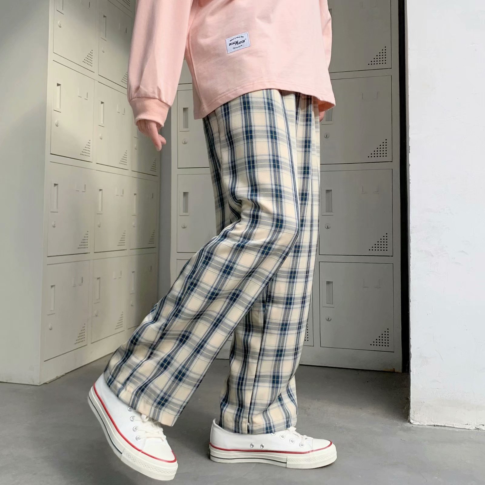 Men Plaid Pants Korean Style L - Men'S Fashion Trousers review and price