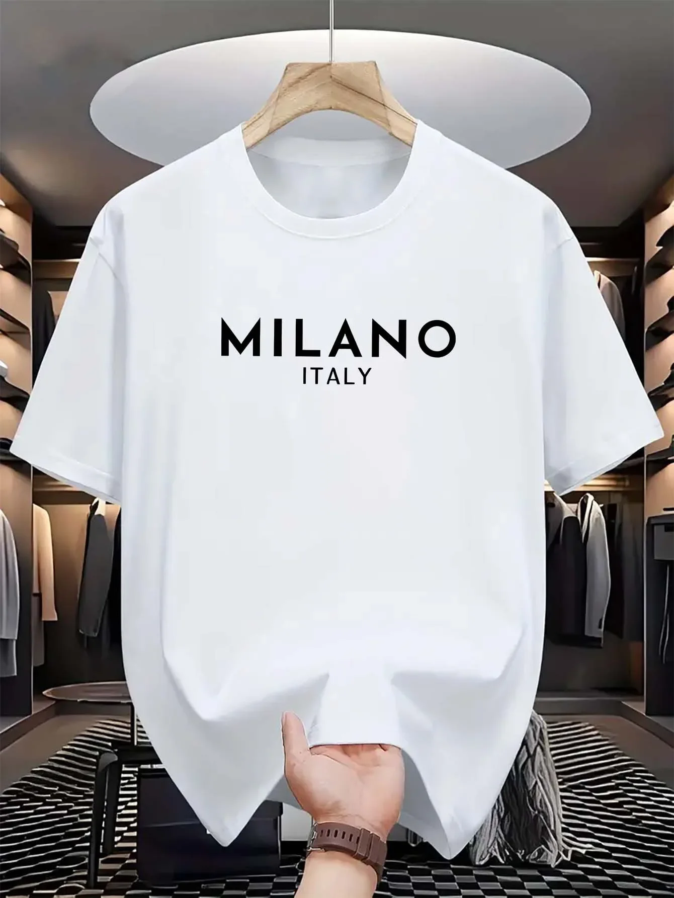 Milan Italian Round-neck Print - Milan Men'S Fashion review and price